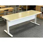 durable two person laboratory desk with hpl finish and stable steel frame, for classroom, training room & education use