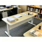 durable two person laboratory desk with hpl finish and stable steel frame, for classroom, training room & education use
