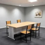 durable classroom desk & chair set with anti corrosion legs, anti collision edges, ideal for students & schools.
