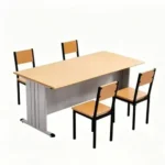 durable classroom desk & chair set with anti corrosion legs, anti collision edges, ideal for students & schools.