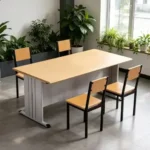 durable classroom desk & chair set with anti corrosion legs, anti collision edges, ideal for students & schools.