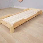 single stackable wooden bed for kids space saving