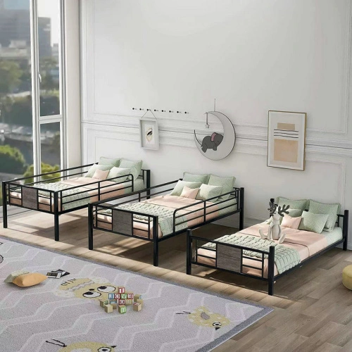 single and double layer iron beds in kindergarten single and double layer iron beds in kindergarten