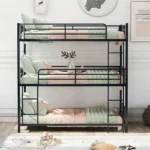 single and double layer iron beds in kindergarten
