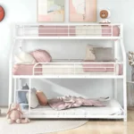 single and double layer iron beds in kindergarten